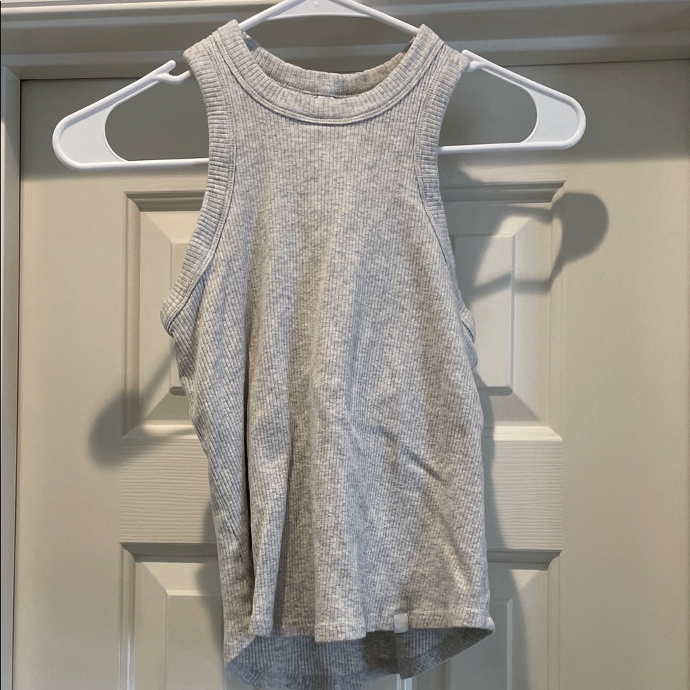 Fabletics Heather Gray Ribbed Tank